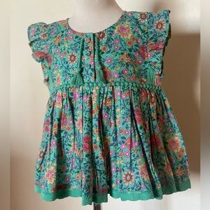 Spell | Little Gypsies Turquoise Folk Town Blouse | 6Y